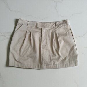 BARIII Tan Khaki Pleated Mini Skirt Size Medium